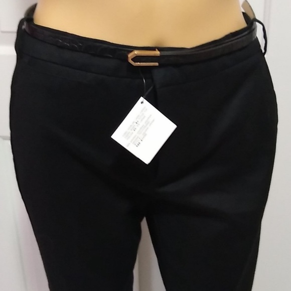 ZARA BASIC black 💼 khaki ankle pants NWOT - Picture 2 of 7
